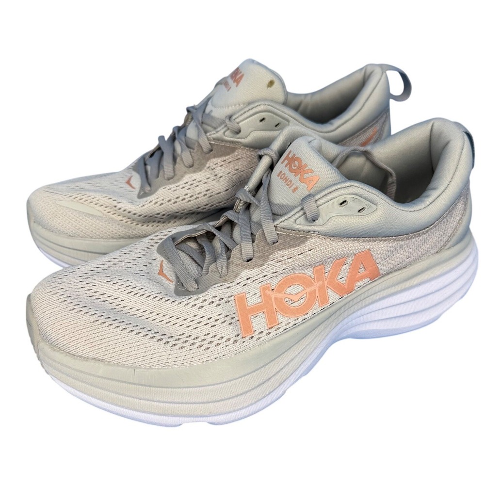 Hoka Bondi 8 Mens 8 Harbor Mist Lunar Rock Running Shoes 1127952 HMLR No Insoles